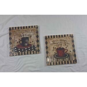 Whimsical Coffee Kitchen Wall Art Set – Cute Café Decor